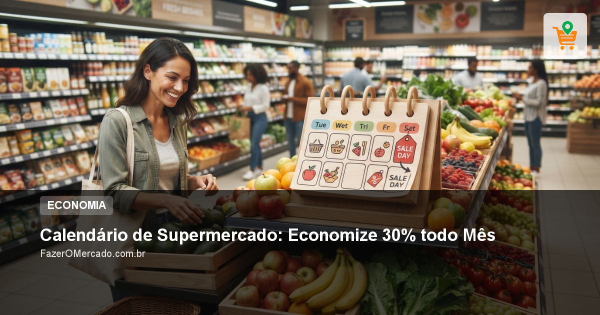Calendário de Supermercado: Economize 30% todo Mês